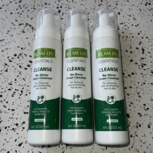 LOT 3 Medline Remedy 8 oz No-Rinse Foam Hair Sensitive Skin Cleanser